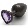 Ouch! Bijou anal Heart Gem L 8 x 4cm Noir-Violet